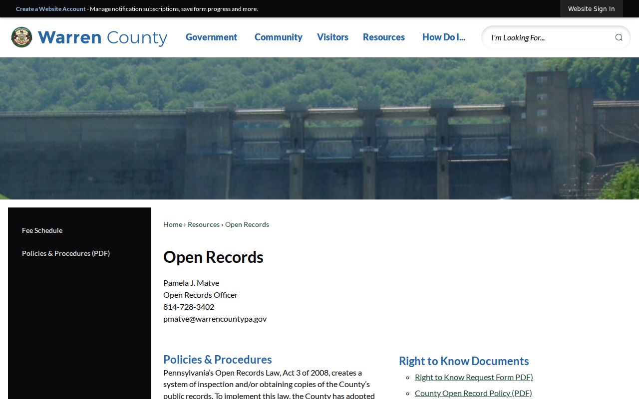 Warren County arrest record request channels and appeal information