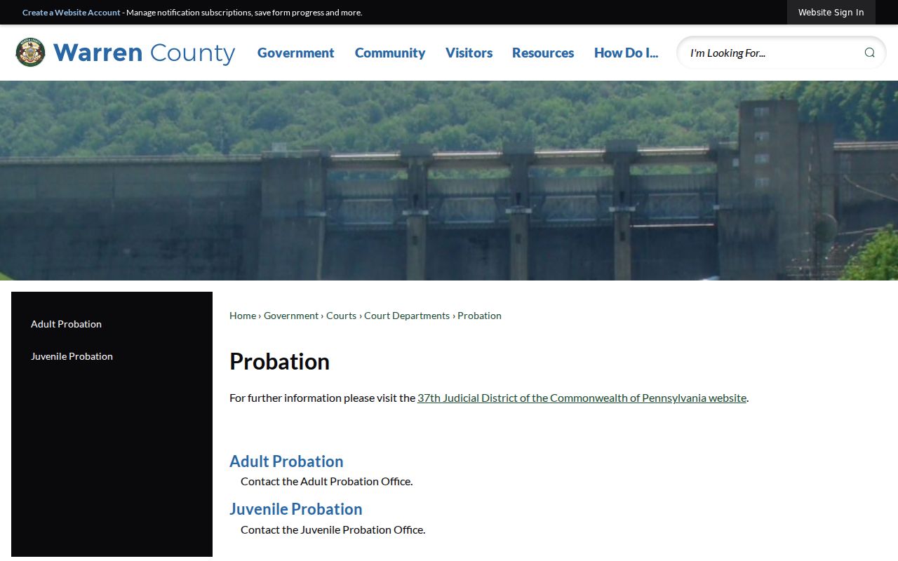 Official Warren County Magisterial District Judges page for Tidioute-area criminal cases